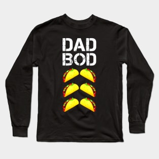 Mens Dad Bod Funny Taco Six Pack ABS Daddy Long Sleeve T-Shirt